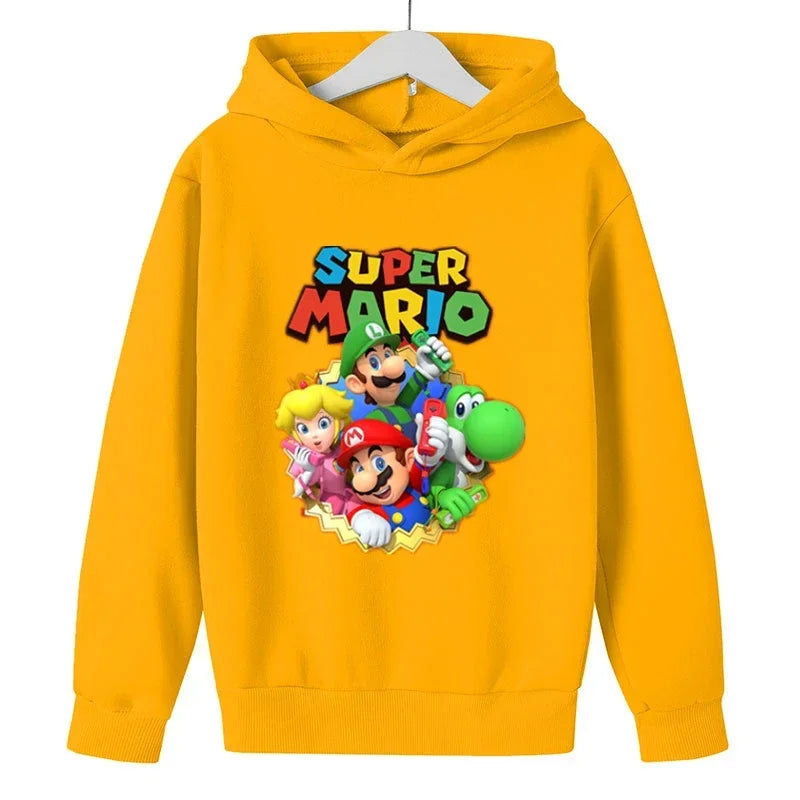 Girls Game Mario bros Hoodies Kids Baby Child Cartoon Tops Spring Children Long Sleeve Print Sweatshirt Autumn Boys Pullovers