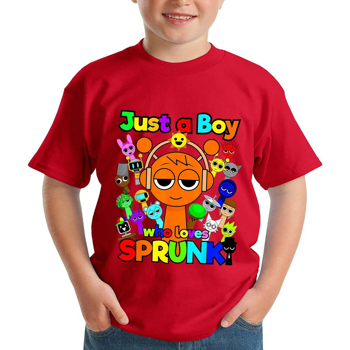 Kids T Shirts Game Sprunki Incredibox Cartoon Print Boys T shirt Summer Casual Short Sleeve Baby Girls Clothes Children Tee Tops