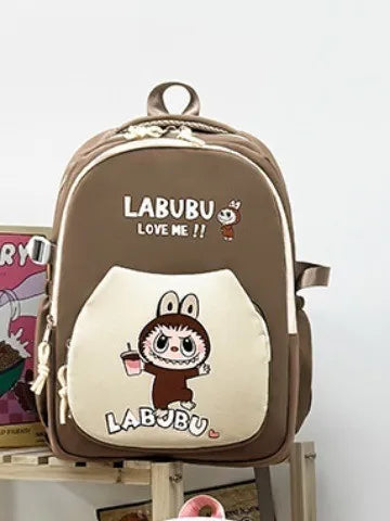 Labubu Primary And Secondary School Students' Cute Printed Casual Backpack For Women'S School Travel Versatile Backpack 2024 New