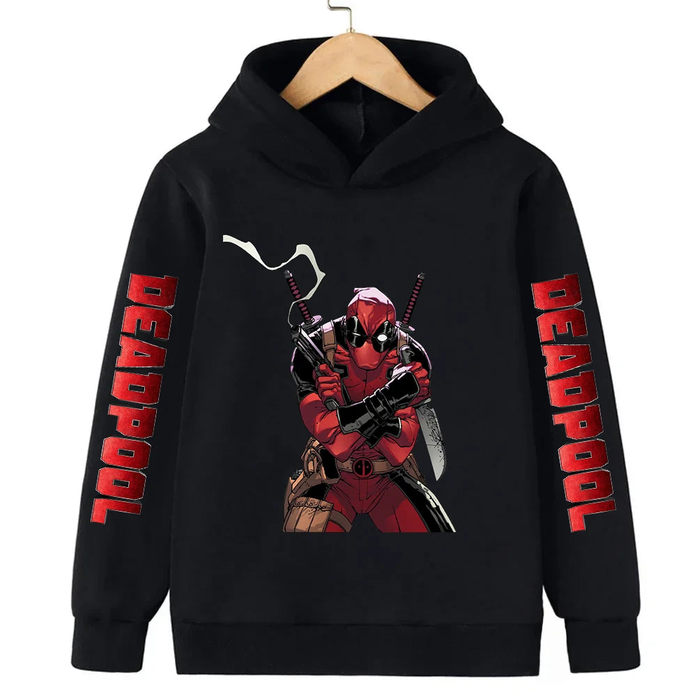 Marvel Deadpool Children Hoodies Girl Boy Kid Pullover Autumn Winter Baby Clothing Cartoons Casual Fashion Kid Tops Sweatshirts