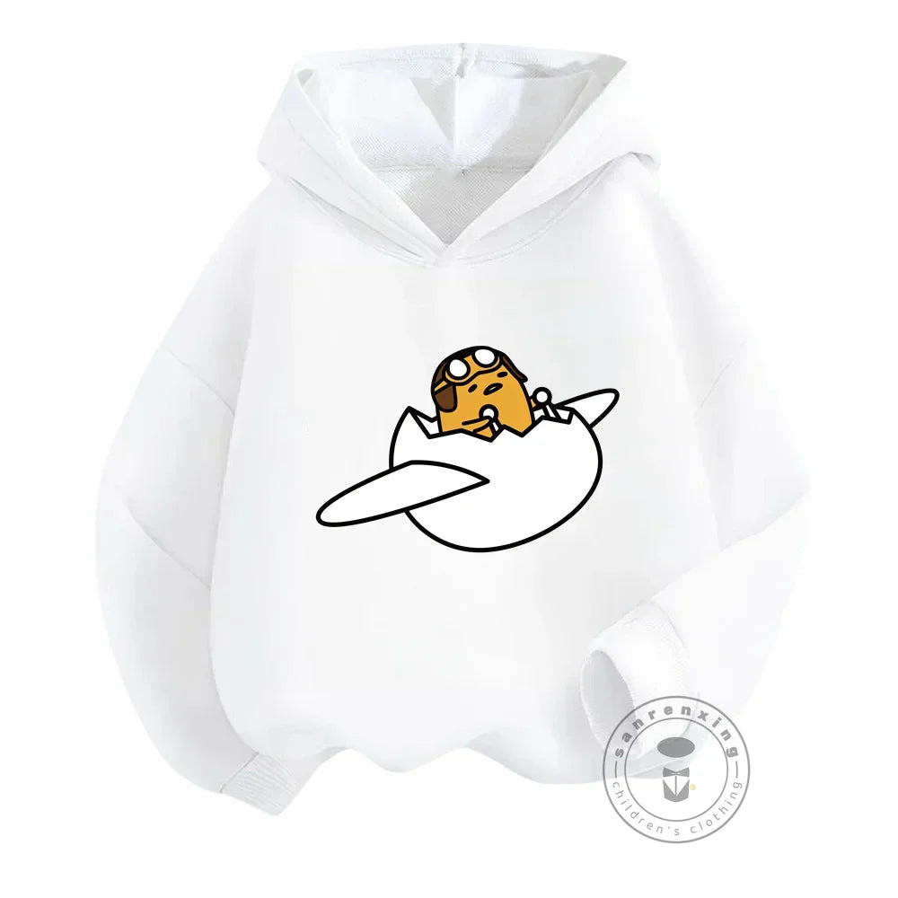 Kids Gudetama Hoodie Boys Girls Beautiful Clothes Sweatshirt Long Sleeve Sanrio Cartoon Print Top Pants Casual New Fall 2024