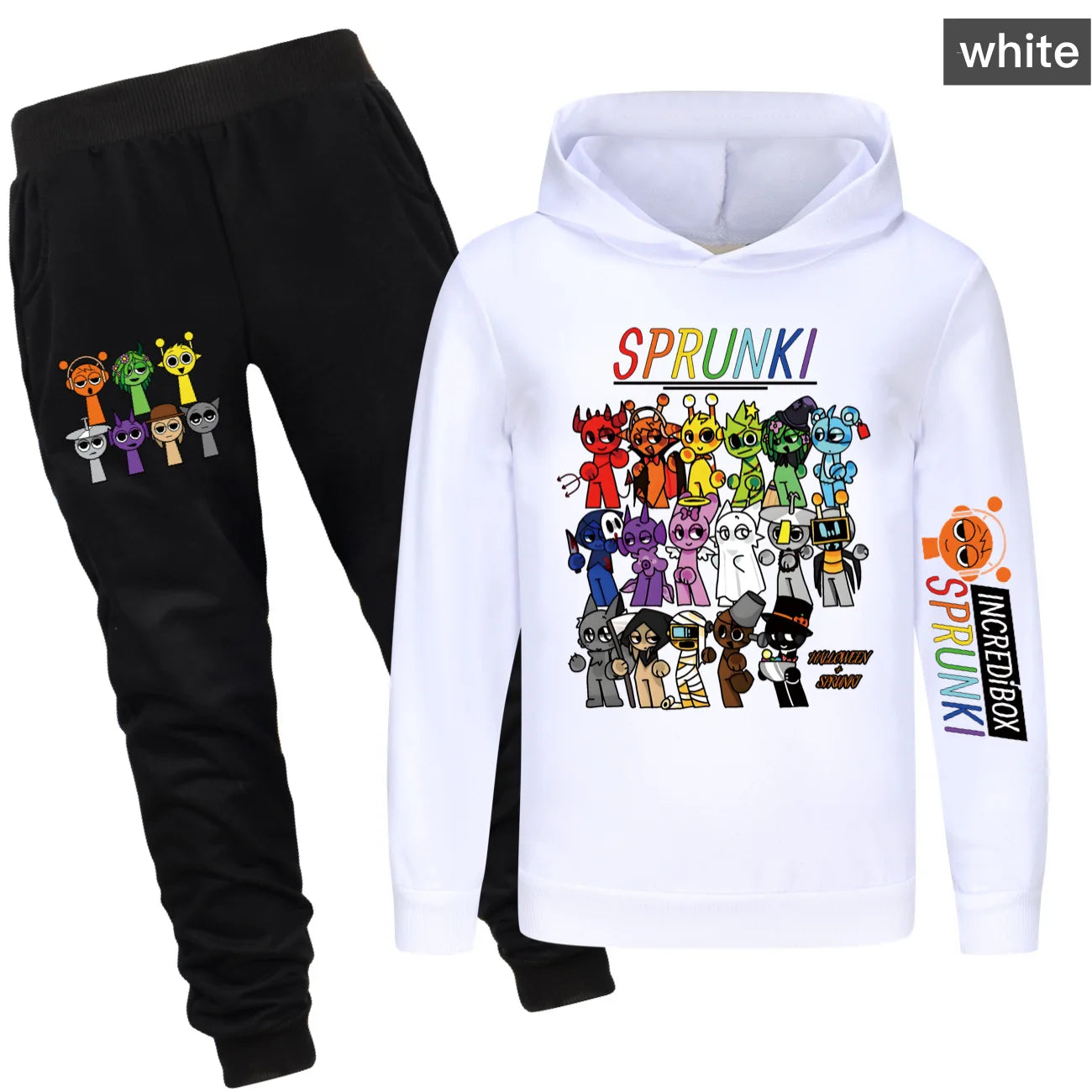 Sprunki Clothes Kids Game Cartoon Incredibox Jumper Boys Fashion Long Sleeve Sweatshirts+ Pants 2pcs Suits Toddler Girls Outfits