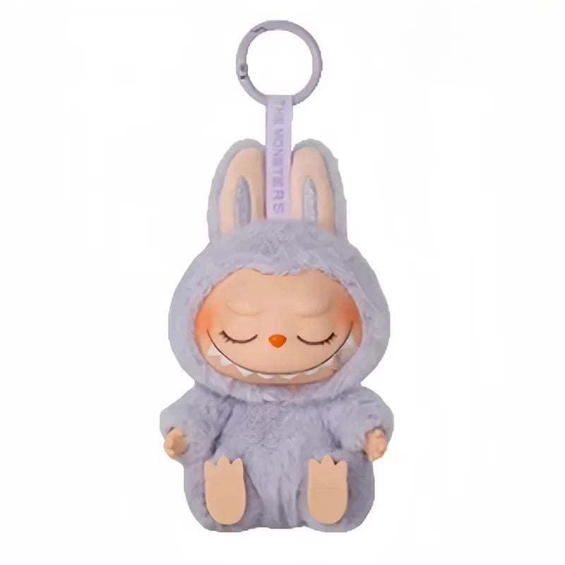 Anime Figure Labubu Have A Seat Series Pendant Flocking Doll Model Toy Kawaii Monster Replica Keychain Toy Birthday Gift New