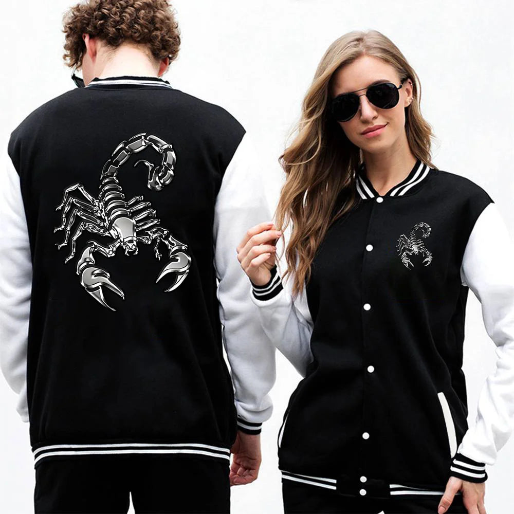 Scorpio Personality Printing Men Jackets Fashion Casual Sports Wear Baseball Uniform Comfortable Male Bomber Coats