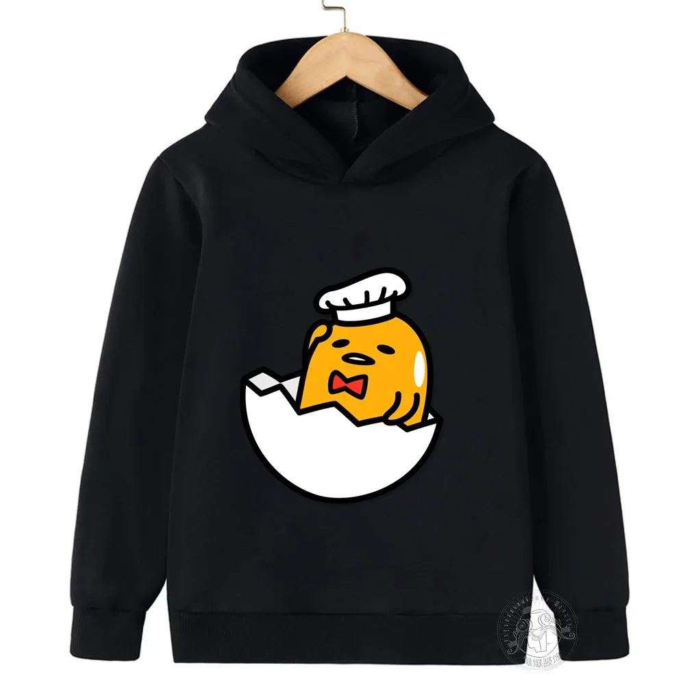 2024 New Cute Gudetama Hoodie Kids Spring/Autumn Clothes Girls Sweatshirts Spring Boys Long Sleeves Hoodies Cartoon Hooded Tops