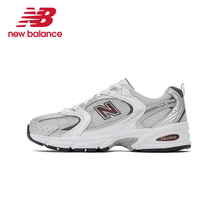 New Balance NB530 Comfort Fabric Faux Leather Breathable Low-Top Men's and Women's Running Shoes Grey Silver Unisex MR530KA