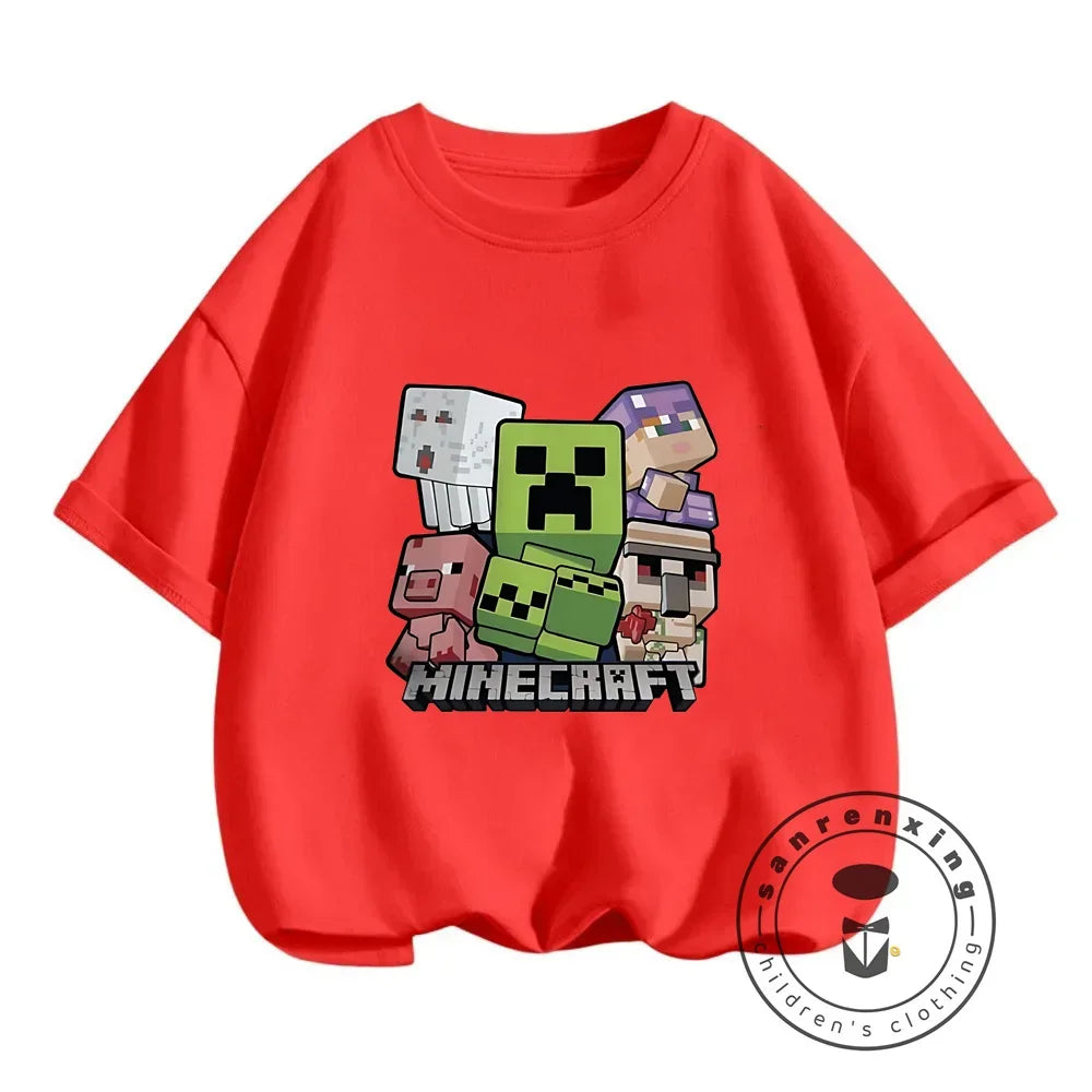 Short Sleeve Children Top Shirts Children's Boy's Minecraft CatNap Clothing Tops Baby Boys Clothing Child -shir T Shirt