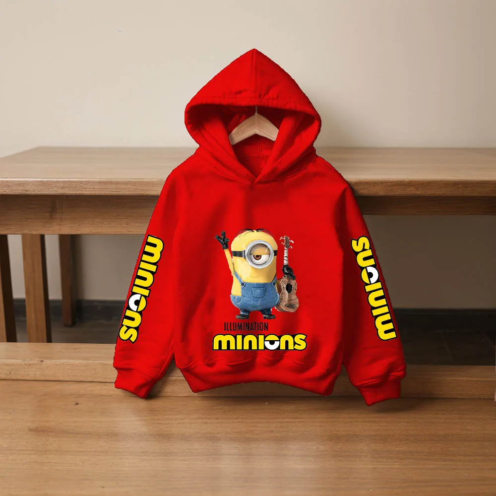 Autumn/Winter Children's Hoodies Cartoon Printed Minions Kid Clothing Boys' Outdoor Sports Shirts High Quality Girls' Tops