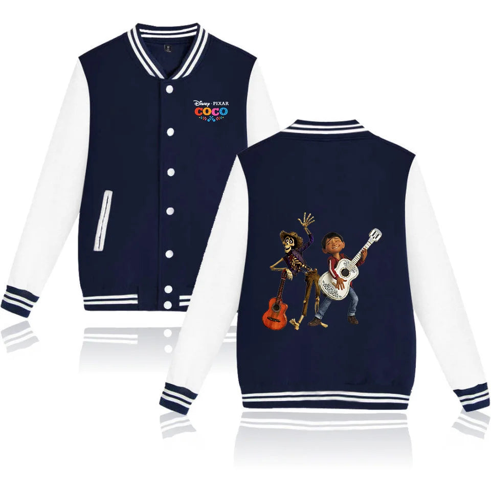 Coco Varsity Baseball Bomber Jacket Men Women Hip Hop Harajuku Jackets Kids Boys Girls Single Coats