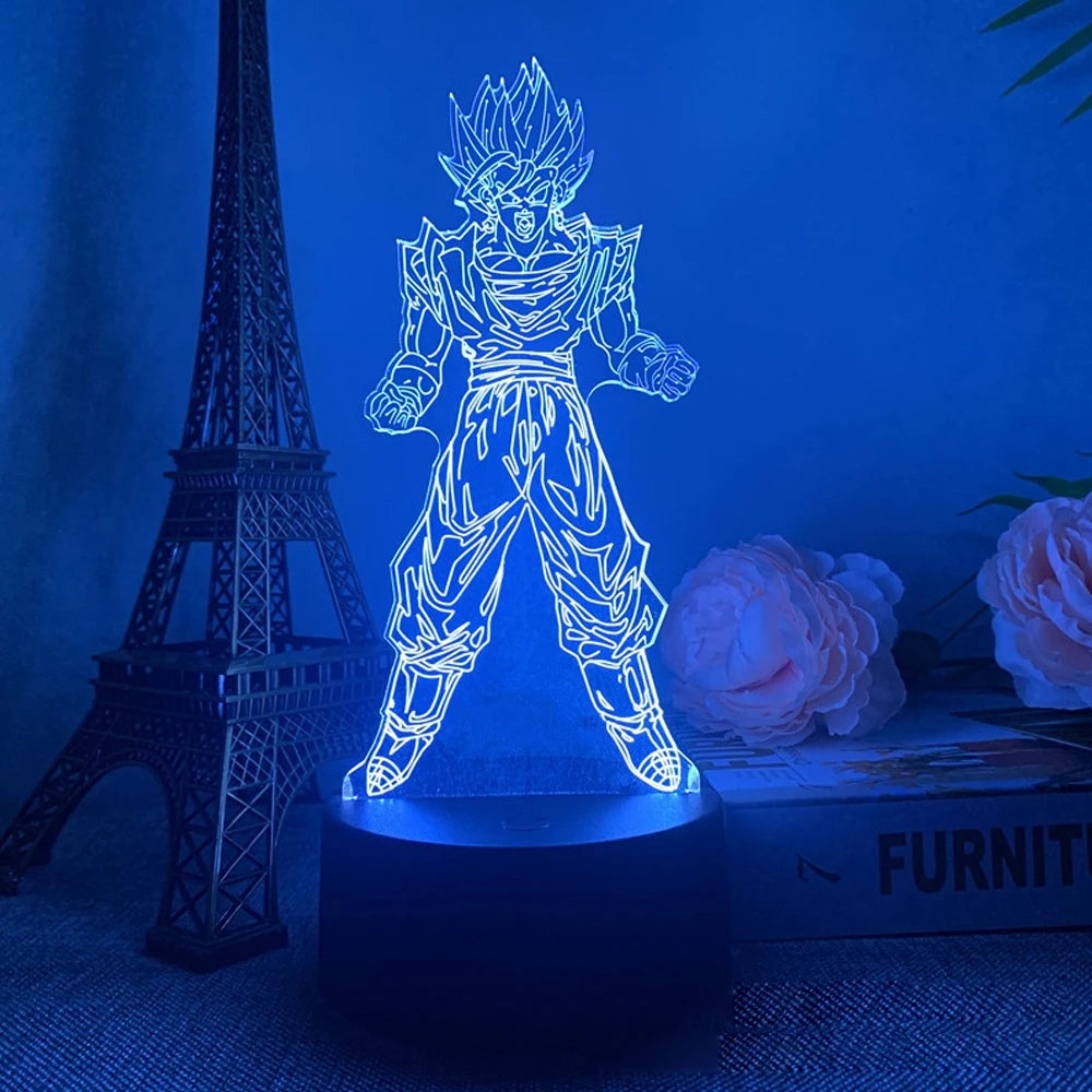 Anime Goku Vegeta Dragon Ball Z Super Saiyan 7/16 color remote control 3D Lamp LED Night Light Goku Jiren Broly Table Lamp Gift