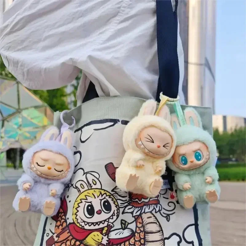 The Monsters Have A Seat Series Blind Box Labubu Vinyl Plush Doll Anime Action Figure Backpack Pendant Collection Model Toy Gift