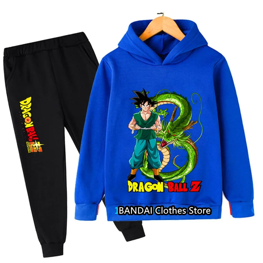 2024 New Dragonball Son-Goku Hoodies Boys Hoodies Kids Clothes Set Pullover Tracksuit Jogging Girls Sweatshirts Set 2 Pieces