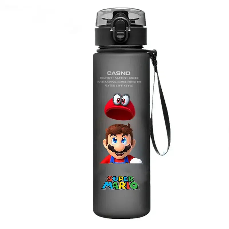 Super Mario Bros 560ml Water Cup Portable Plastic Cartoon Large Drinking Outdoor Game Pattern Capacity Sports Water Bottle Gift