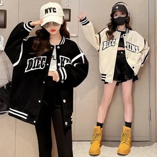 Women's Thin Jacket Autumn Collection Fashionable Cardigan Baseball Style Korean Children's Top