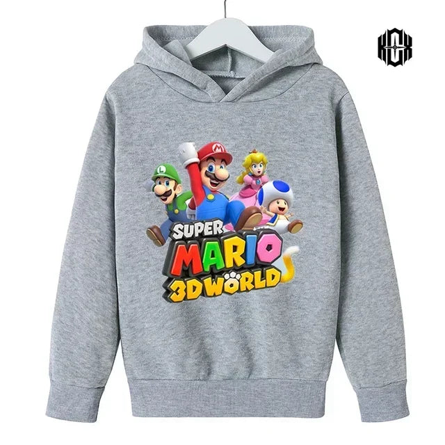 New Game Super Mario Bros Hoodies Kids Printed Sweatshirt Long Sleeve Clothes for Teens Boys Girls 3-12years Child Pullover