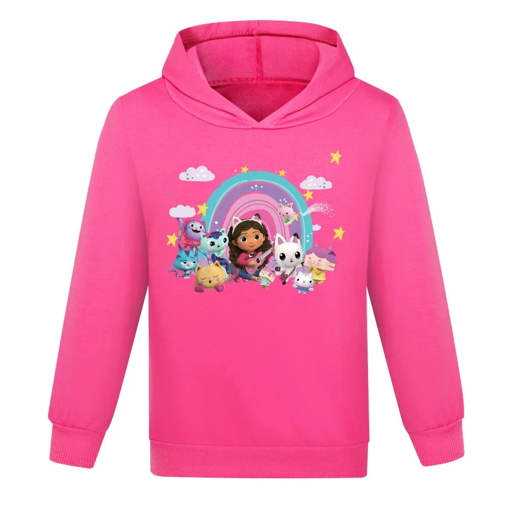 Children Gabbys Cats Clothes Toddler Boys Pullover Coats Kids 2024 Spring Sweatshirt Baby Girls Cartoon Cute CAT-TASTIC Hoodie