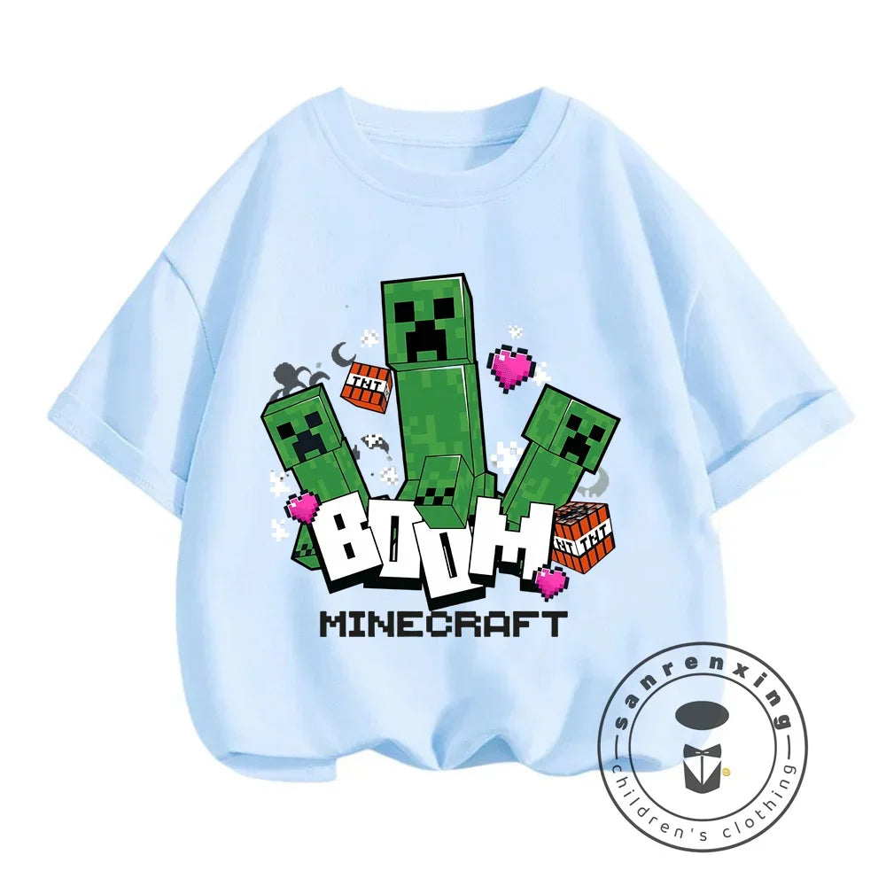 Short Sleeve Children Top Shirts Children's Boy's Minecraft CatNap Clothing Tops Baby Boys Clothing Child -shir T Shirt