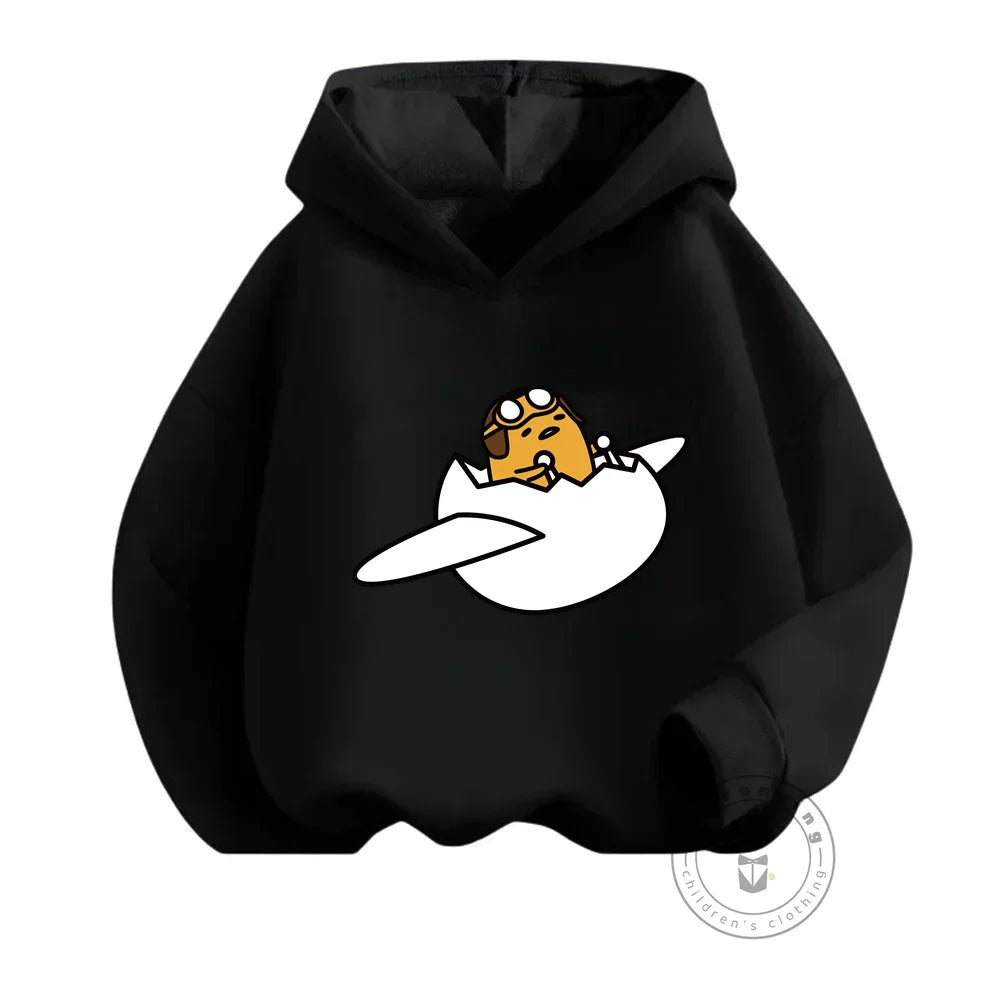 Kids Gudetama Hoodie Boys Girls Beautiful Clothes Sweatshirt Long Sleeve Sanrio Cartoon Print Top Pants Casual New Fall 2024