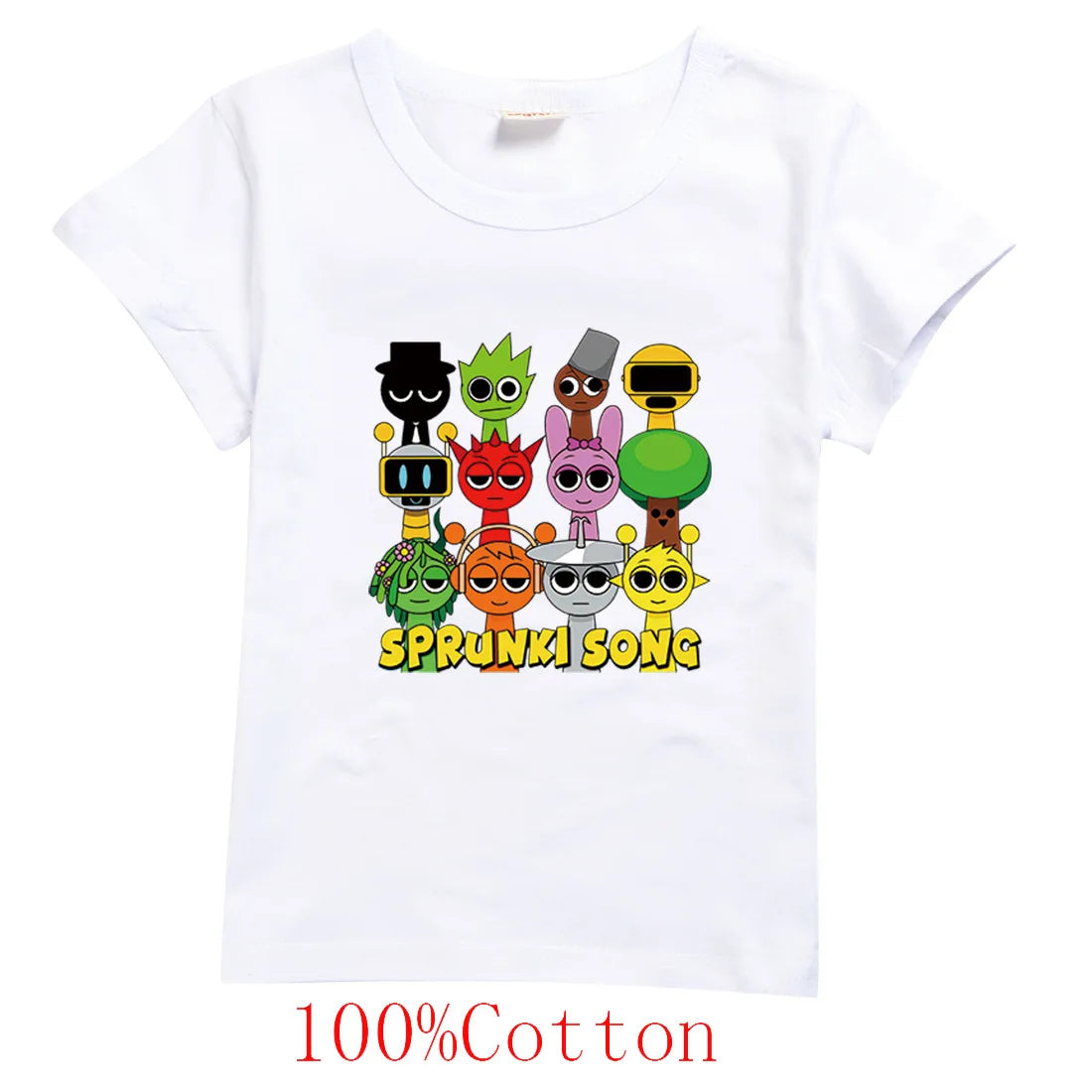 Sprunki Cartoon T Shirt Kids Game Incredibox T-shirt Toddler Girls Short Sleeve Tops Boys Cartoon Clothes Children's Clothing