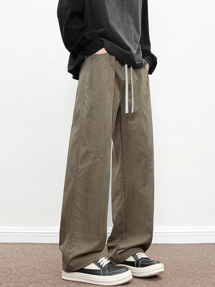 2025 Spring Summer Men's Sweatpants Korean Fashion Wide Leg Baggy Pants 8XL 7XL 6XL Plus Size Loose Straight Trousers Male