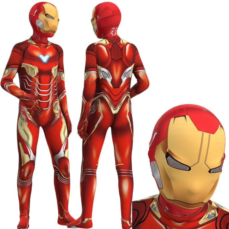 Iron Man Costume for Party Dress Up Superhero Zentai Suit Ironman Bodysuit Halloween Costumes Stage Show Jumpsuit Sets