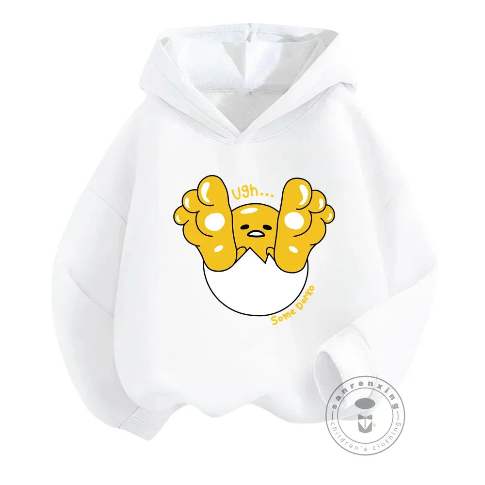 Kids Gudetama Hoodie Boys Girls Beautiful Clothes Sweatshirt Long Sleeve Sanrio Cartoon Print Top Pants Casual New Fall 2024