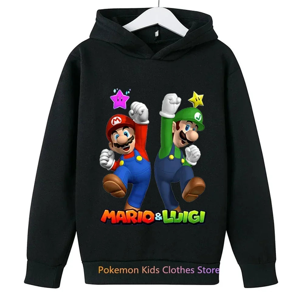 Fashion Children Game Super Mario Sweatshirt Baby Boys Girls Cartoon Pullovers Kids Autumn Clothes Mario bros Hoodies