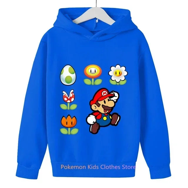 Fashion Children Game Super Mario Sweatshirt Baby Boys Girls Cartoon Pullovers Kids Autumn Clothes Mario bros Hoodies