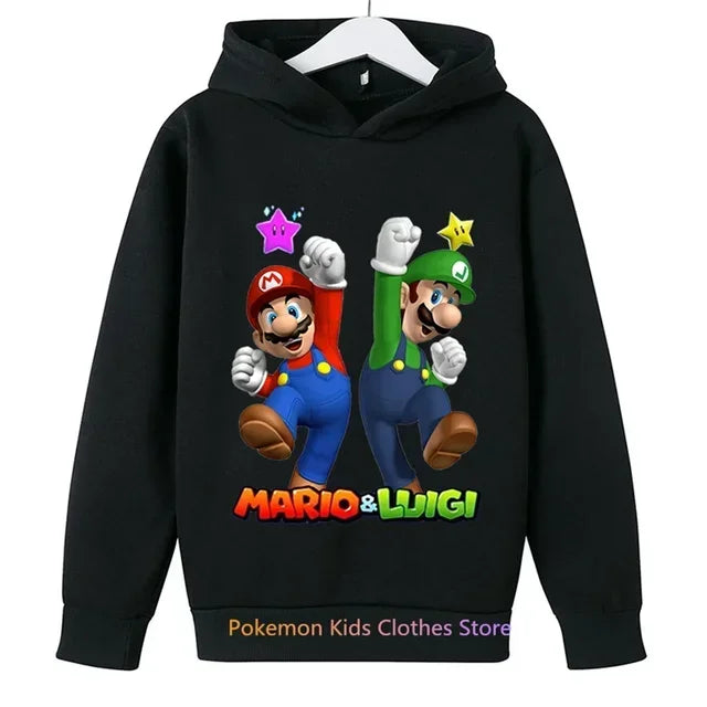 Fashion Children Game Super Mario Sweatshirt Baby Boys Girls Cartoon Pullovers Kids Autumn Clothes Mario bros Hoodies