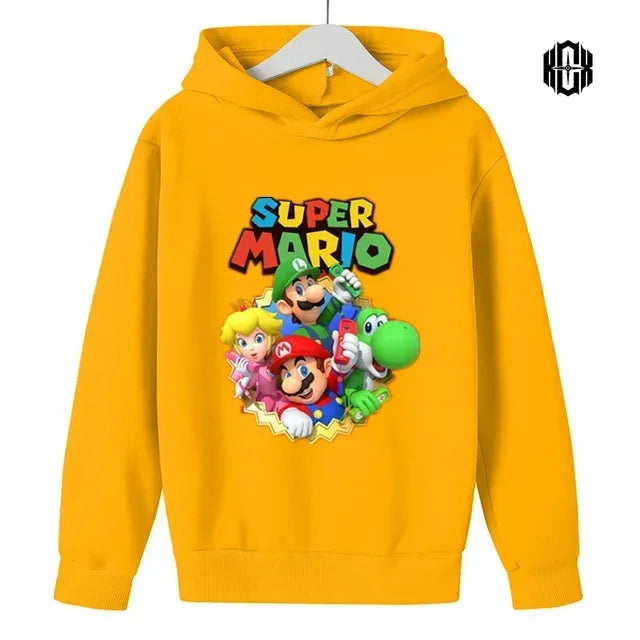 Mario Fall/Winter Children's Cotton Hoodie Fashion Casual Boys Girls Sports Hoodie Cute Cartoon Hoodie