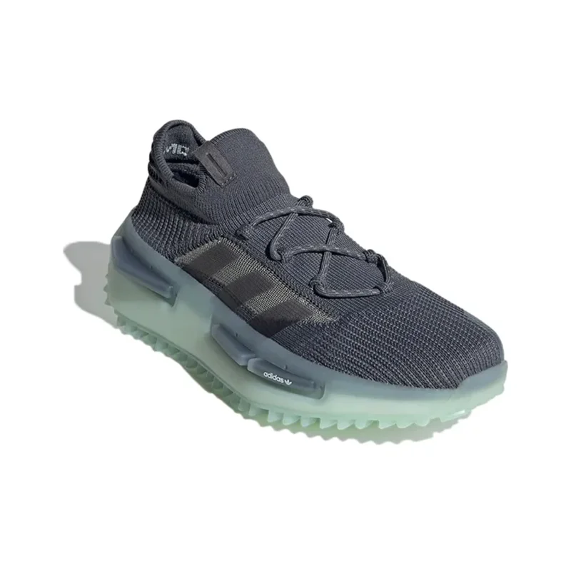 Adidas Originals NMD S1 trend breathable low top men's and women's same dark grey sportswear shoes