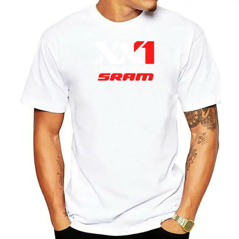 Fashion XX1 Poweredby Sram Mtb Bike Graphic T-shirt Men's Classic Black