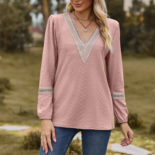 Women's Spring Long Sleeves Casual Tops Blouses