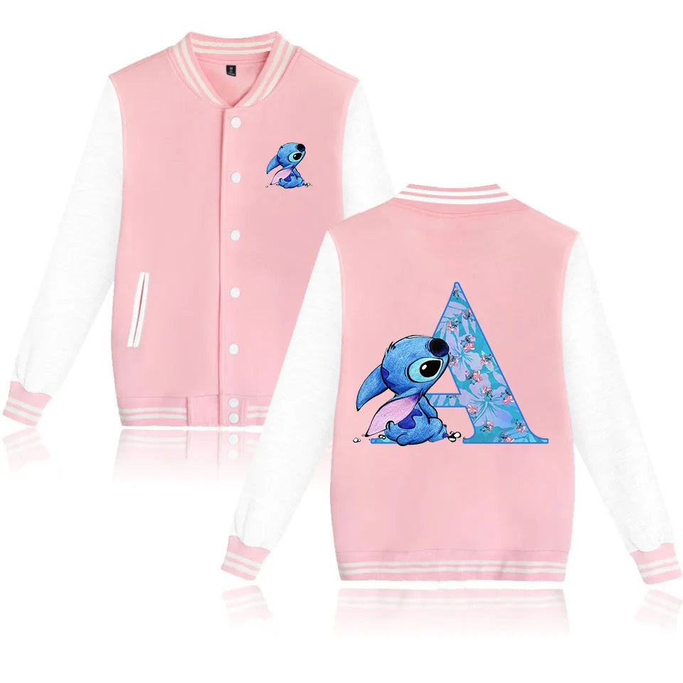 Lilo Stitch Varsity Baseball Bomber Jacket Men Women Hip Hop Harajuku Jackets Kids Boys Girls Single College Coats