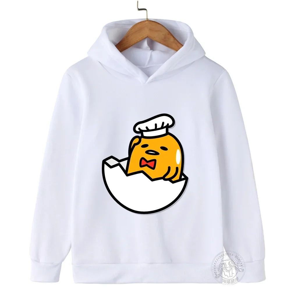 2024 New Cute Gudetama Hoodie Kids Spring/Autumn Clothes Girls Sweatshirts Spring Boys Long Sleeves Hoodies Cartoon Hooded Tops