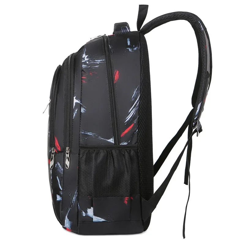 Boys Black Backpack Large Capacity Leisure Travel Bag College Student Bag Can Be Used As Laptop Bag Schoolbag