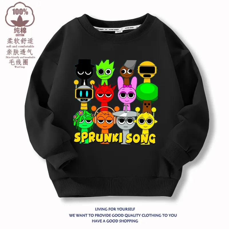 Sprunki Sweatshirt Incredibox Sprunki T Shirt Sweater Sprunki Cosplay Costume Pullover Tops Hoodie Y2K Cotton Clothes Gift