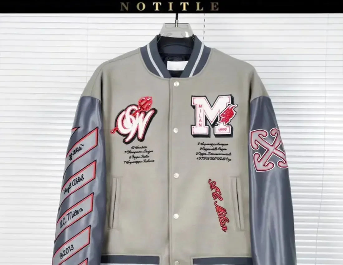 American heavy industry patchwork embroidered baseball uniform Y2K retro spring and autumn high-end men's and women's jackets