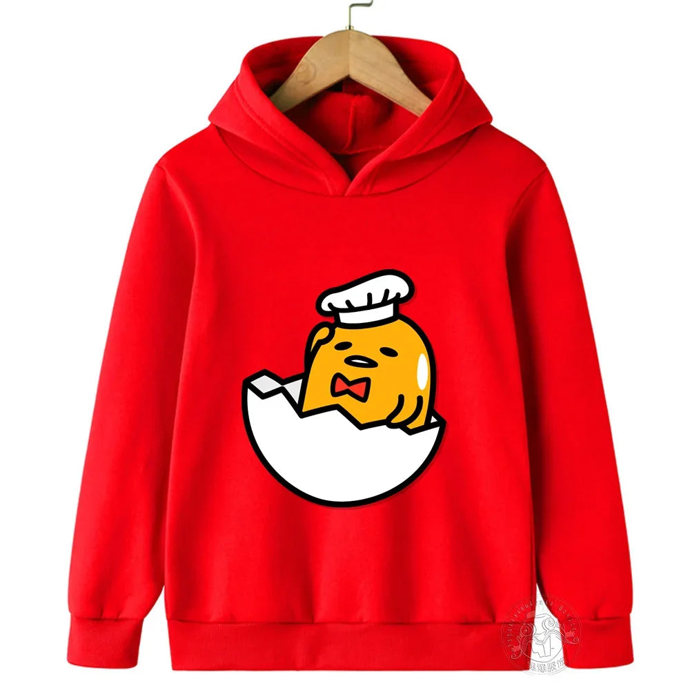 2024 New Cute Gudetama Hoodie Kids Spring/Autumn Clothes Girls Sweatshirts Spring Boys Long Sleeves Hoodies Cartoon Hooded Tops