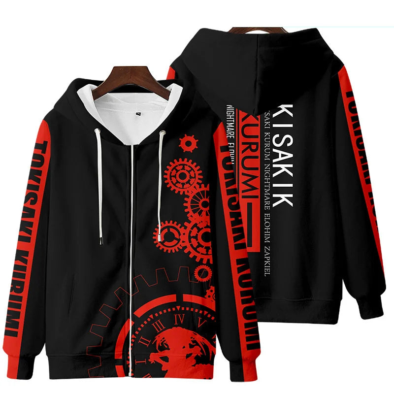 2023 Anime Date A Live Girl Tokisaki Kurumi Nightmare Women Men zip up Sweatshirts y2k Harajuku Boys girl kids Jackets  Hoodies