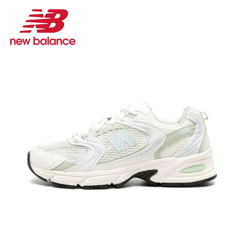 Original New Balance NB 530 Classic Vintage Mesh Fabric Faux Leather Casual Men's and Women's Running Shoes White Silver MR530SG