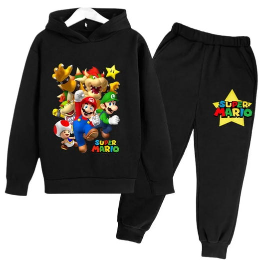 2024 Marios-Bros Fashion Sports Hoodie Children's Jacket Boys and Girls Clothes Spring Fall Casual Hoodie + Sweatpants Ages 4-14