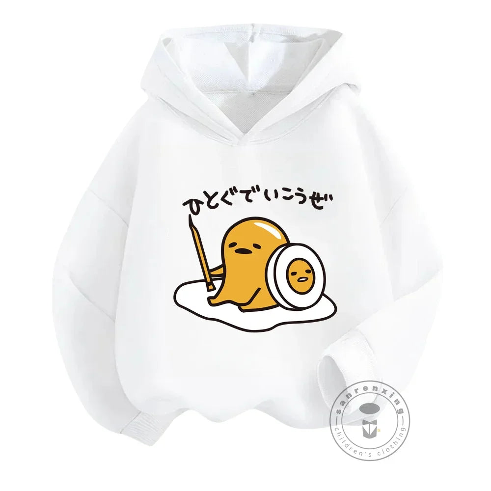 Kids Gudetama Hoodie Boys Girls Beautiful Clothes Sweatshirt Long Sleeve Sanrio Cartoon Print Top Pants Casual New Fall 2024