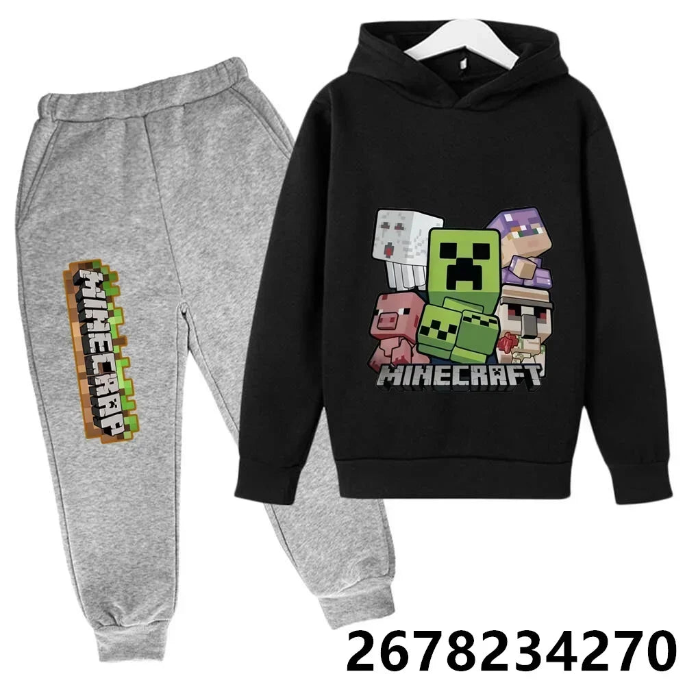 3 To 12 Years Old My Wonderful World Printed Hoodie + Sweatpants Birthday Kids Autumn Kids Anime Hoodie Boys Girls Clothing From