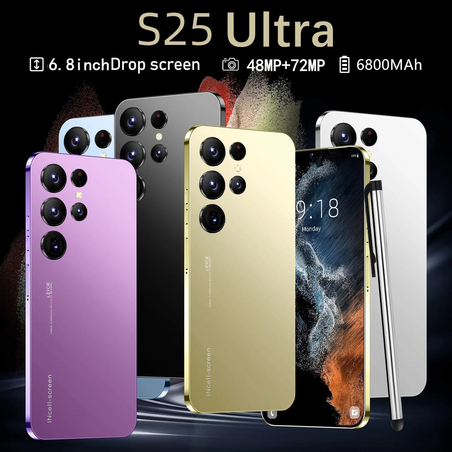 Mobile Phones S25 Ultra 6.8 HD Screen Smart Phone Original 16G+1TB 5G Dual Sim Celulares Android Unlocked 72MP 6800mAh S24 Ultra