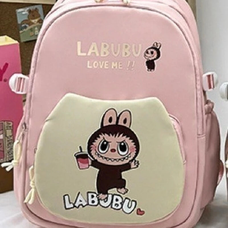 Labubu Primary And Secondary School Students' Cute Printed Casual Backpack For Women'S School Travel Versatile Backpack 2024 New