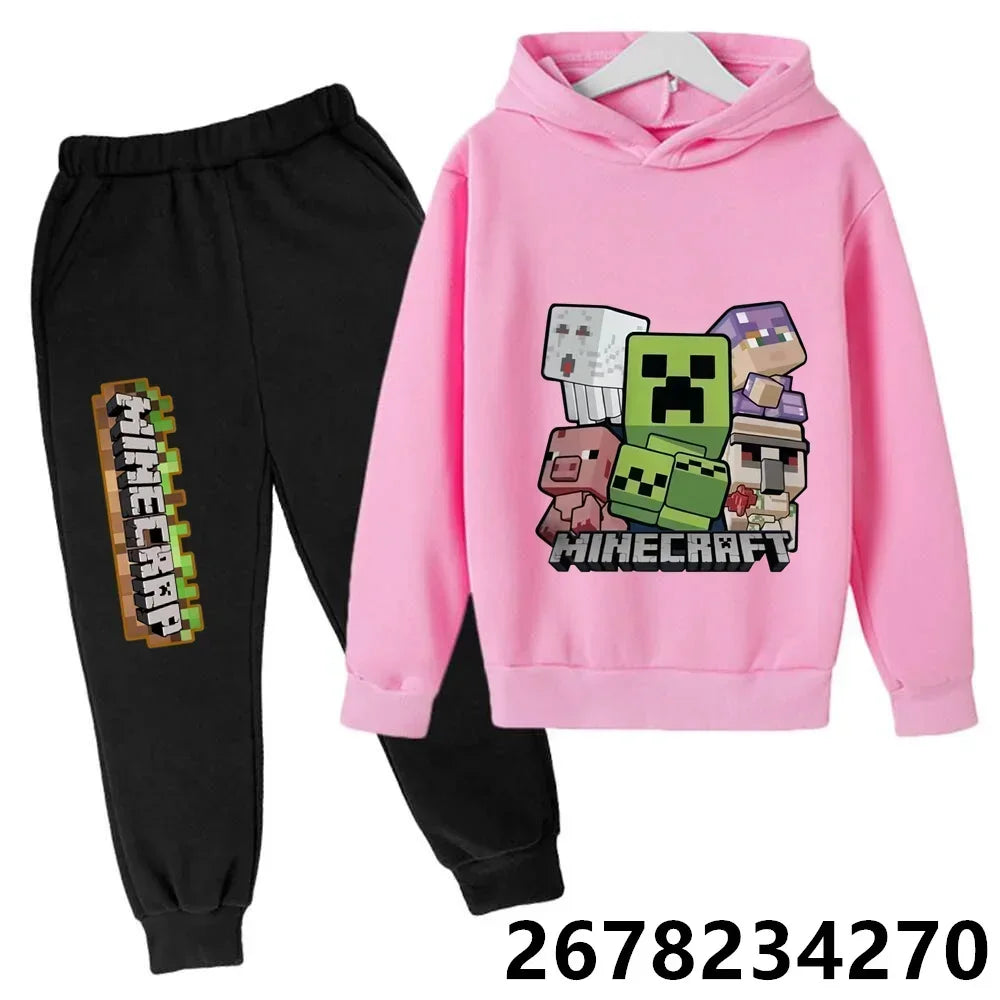 3 To 12 Years Old My Wonderful World Printed Hoodie + Sweatpants Birthday Kids Autumn Kids Anime Hoodie Boys Girls Clothing From