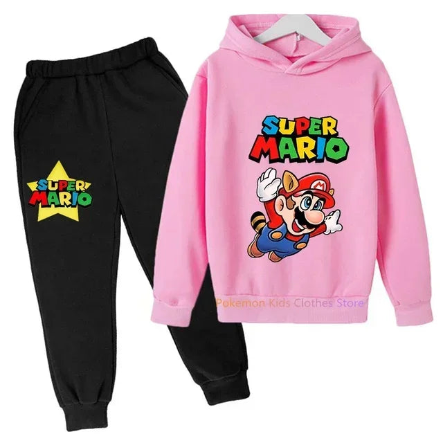 New Game Super Mario bros Set Kids Sweatshirt Children Jacket Boy Girl Clothes Spring Autumn Hoodie 3-14 years old Sweater Sales