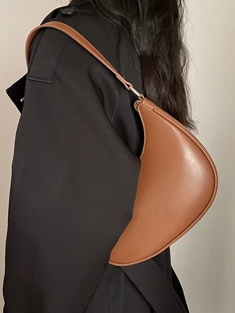 New Fashion Solid Color Shoulder Bags Simple Leather Crossbody Bags Luxury Women's Handbags Female Handheld Underarm Hobo Bags