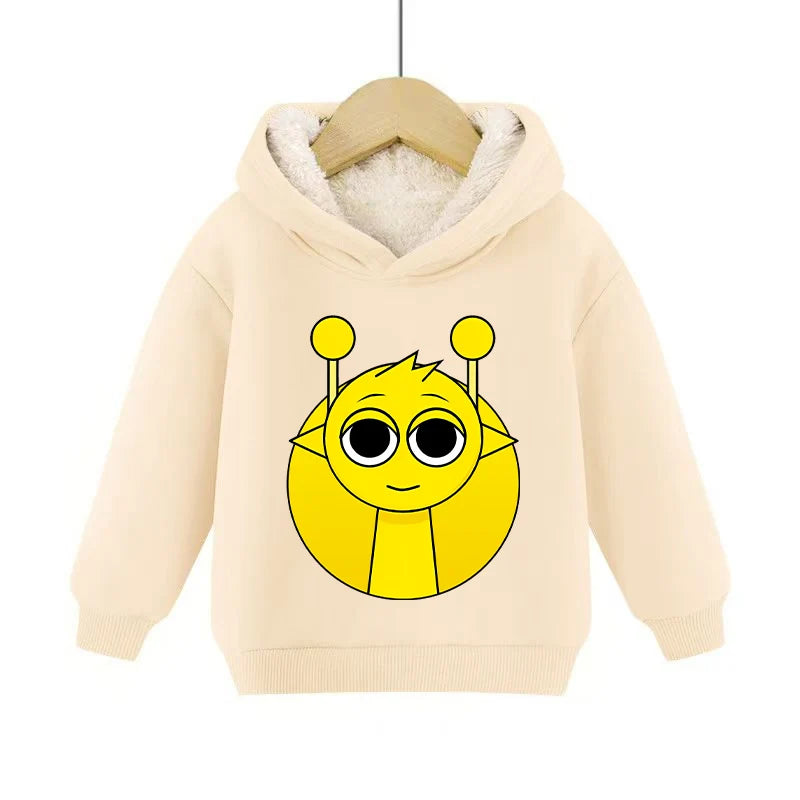 Sprunki Cute Hoodies Kids Incredibox Anime Action Figures Sweatshirt Boys Girl Winter Thickening Children Clothes Gift Hot Sales